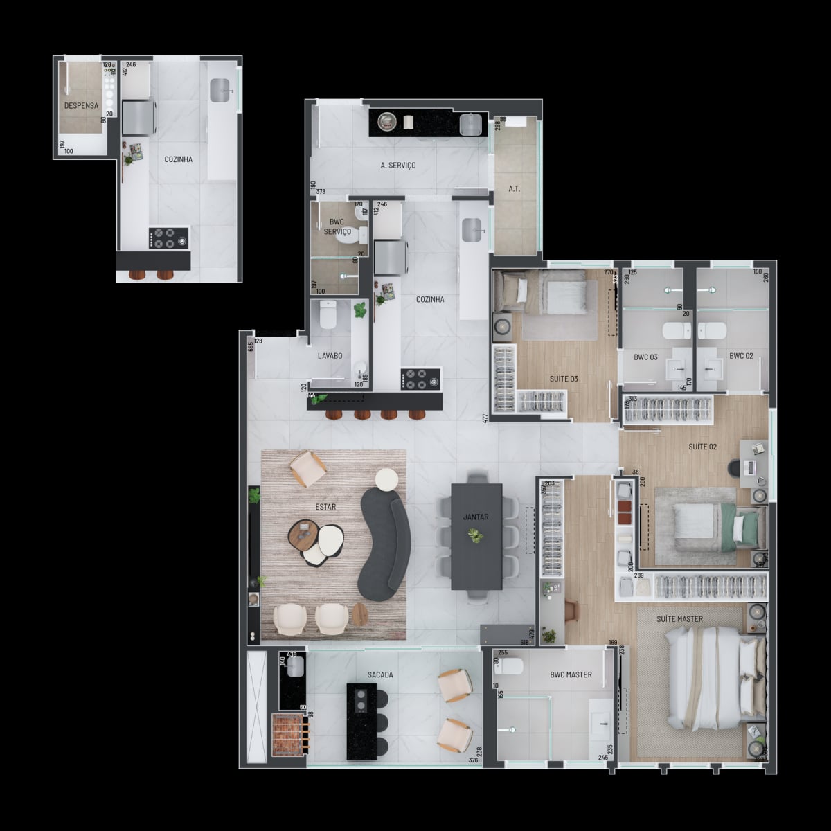 Apartamento Tipo - 03 Suítes - Água Verde