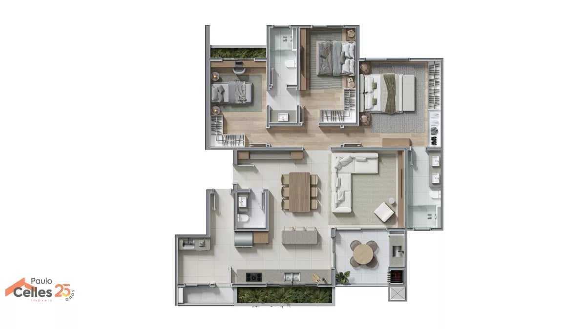 Aura Cabral Apartamento à venda com 134 m² no Cabral