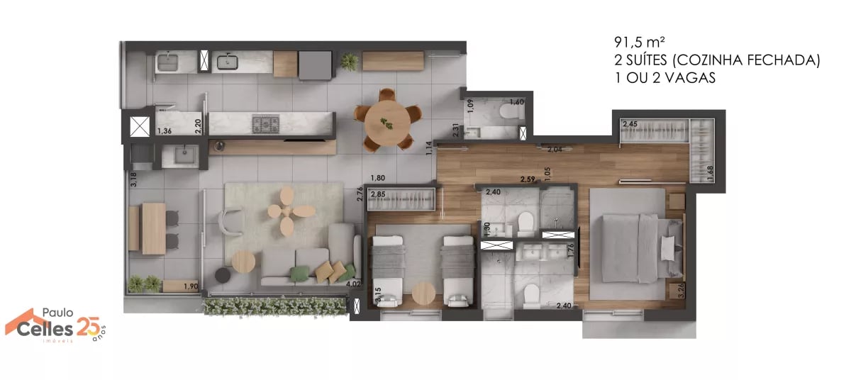 Joaquim 101 Apartamento à venda no Bigorrilho com 91 m² e 2 suítes