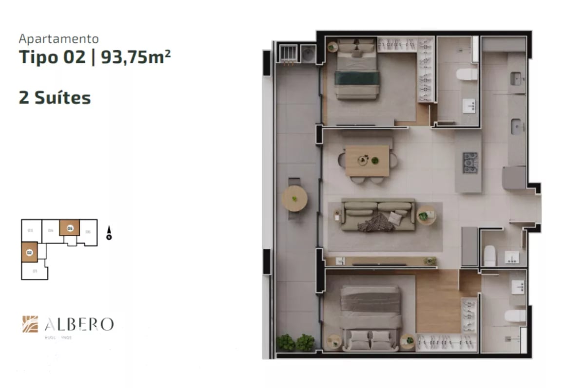 Apartamento com 3 quartos no Hugo Lange - Ed Albero - HT2335