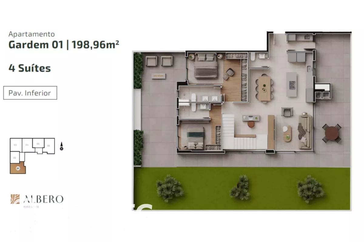 Apartamento com 3 quartos no Hugo Lange - Ed Albero - HT2335
