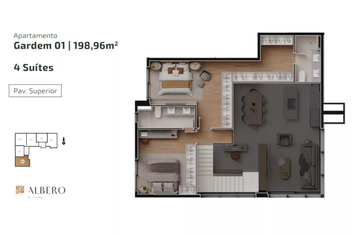 Apartamento com 3 quartos no Hugo Lange - Ed Albero - HT2335