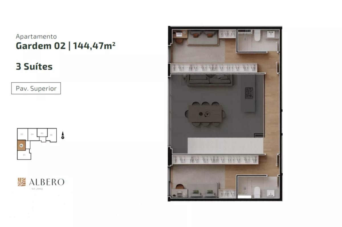 Apartamento com 3 quartos no Hugo Lange - Ed Albero - HT2335