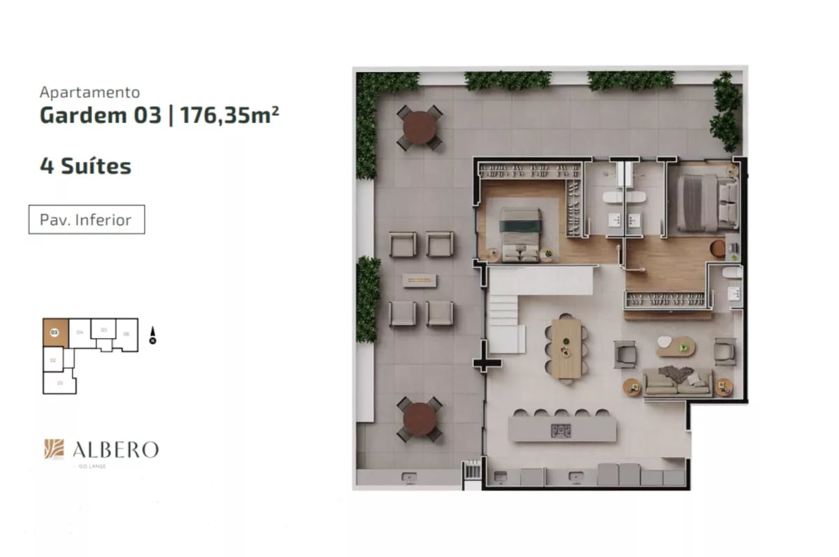 Apartamento com 3 quartos no Hugo Lange - Ed Albero - HT2335