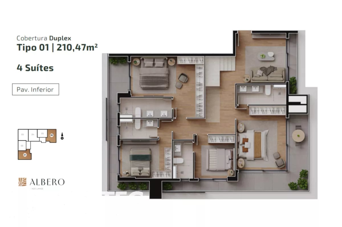 Apartamento com 3 quartos no Hugo Lange - Ed Albero - HT2335