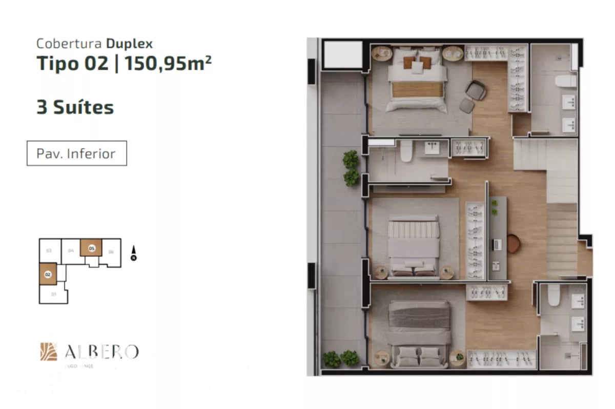 Apartamento com 3 quartos no Hugo Lange - Ed Albero - HT2335