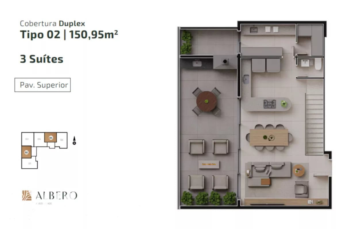 Apartamento com 3 quartos no Hugo Lange - Ed Albero - HT2335