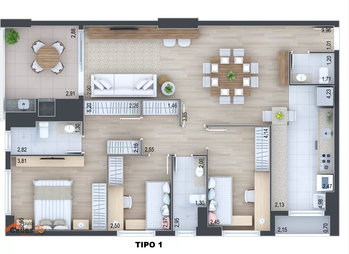 Terrasse Infini Apartamento à venda no Água Verde com 3 quartos e 113 m²
