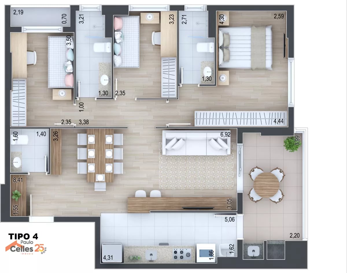 Terrasse Infini Apartamento à venda no Água Verde com 3 quartos e 100 m²