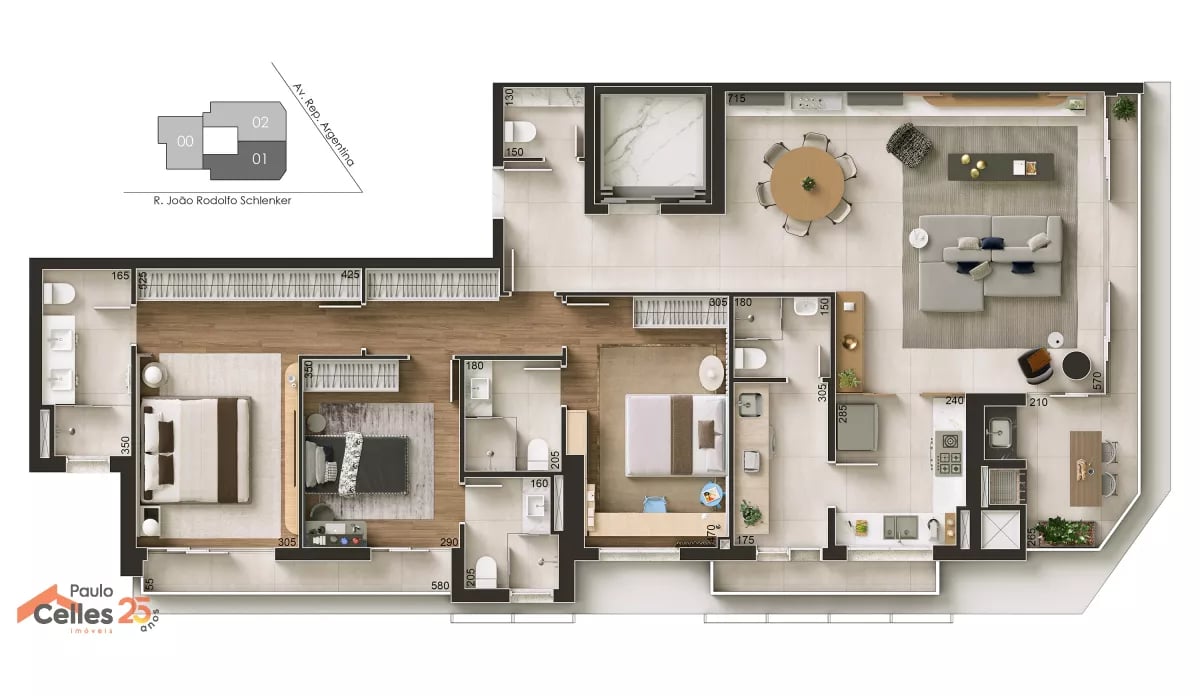 Cedrat Apartamento à venda no Bigorrilho com 3 suítes e 159 m²