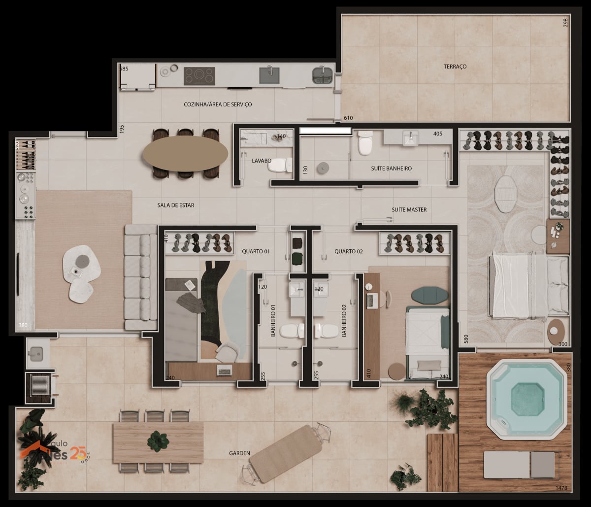 Apartamento Garden a Venda 3 Suítes Aura Residencial Curitiba